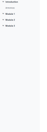 Contenu du sommaire de l'espace de cours