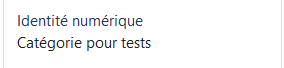 Titre et catégorie du cours