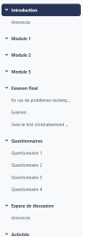 Déplacer les activités et ressources depuis l'index